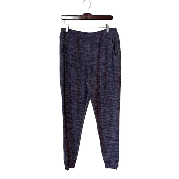 Lori Goldstein Pants - Lori Goldstein LOGO Womens Jogger Pants S Heathered Navy With Ankle Zip Longe
